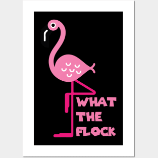 What the flock - Flamingo Posters and Art